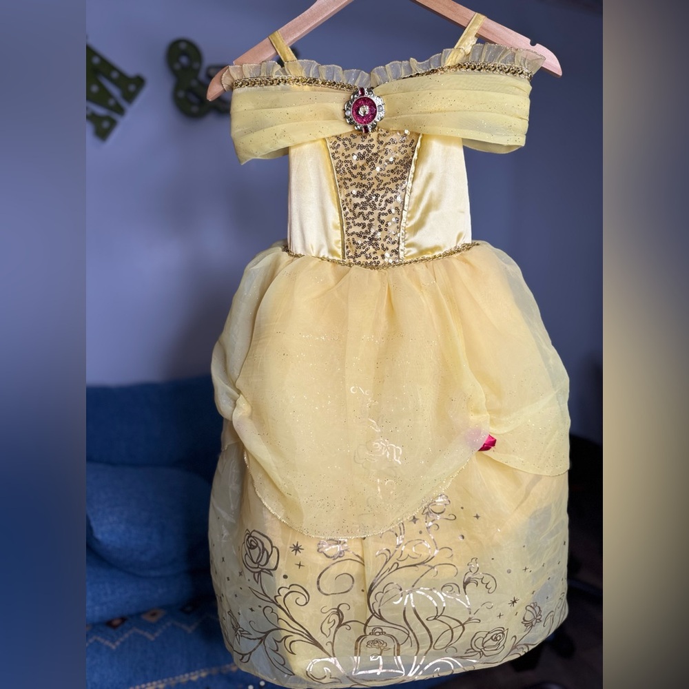 Disney Princess Bell  Yellow Dress with Sequins from Beauty and the Beast